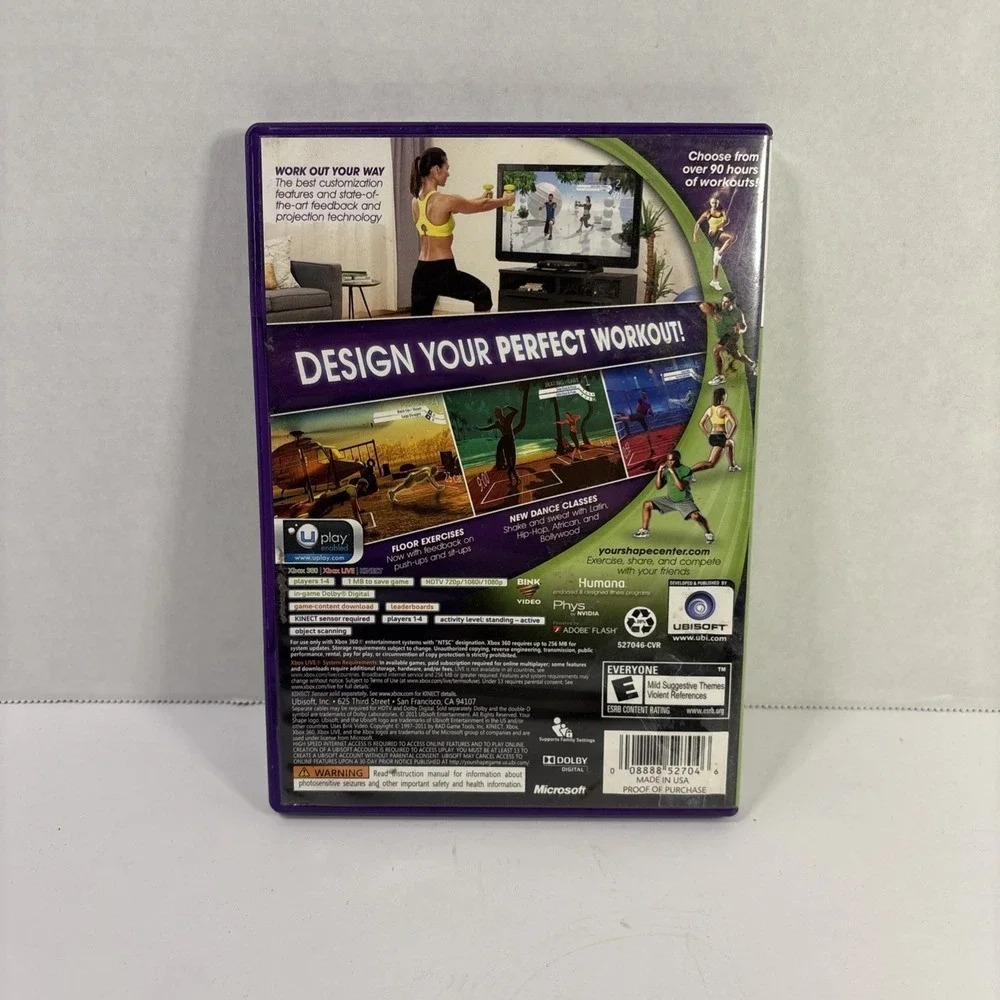 Your Shape Fitness Evolved 2012 Xbox 360 Kinect Ubisoft Exercise Game CIB